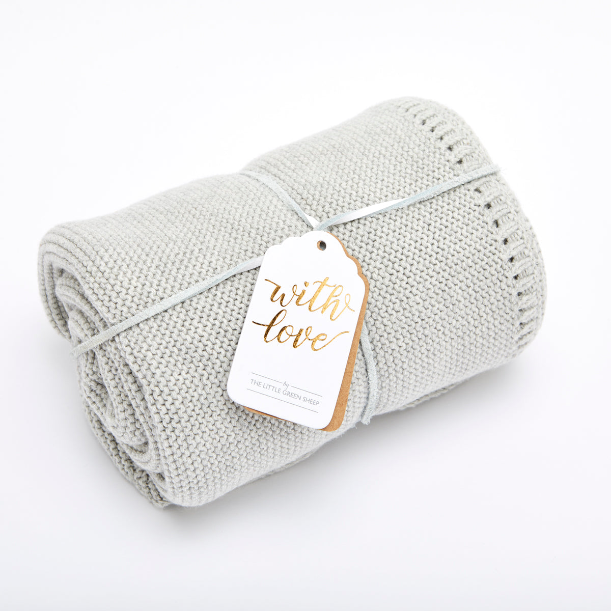 The Little Green Sheep Organic Knitted Baby Blanket  - Hola BB