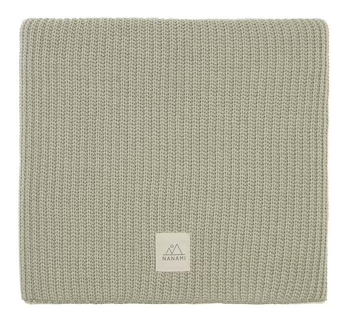 Strikket bomulds babytæppe