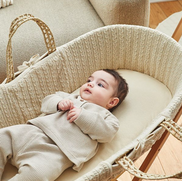 Organic Linen Moses basket sheet - Natural Edit