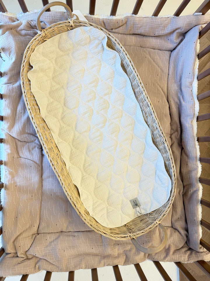 Bio-Baumwoll-Einlage für Kinderwagen und Babywanne - „Cotton Wave“
