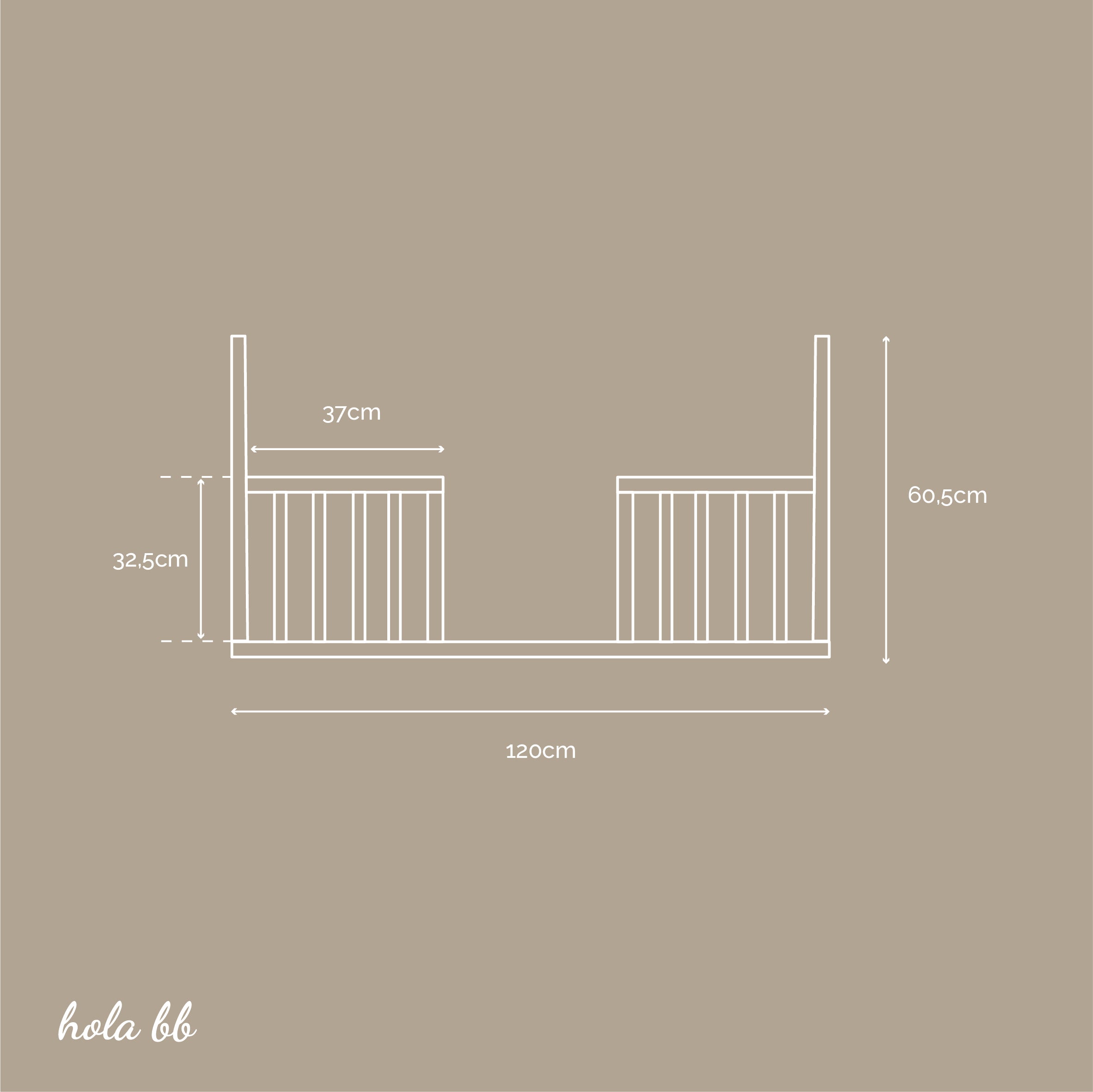 Woodies Noble White Day Bed Side (120cm)  - Hola BB