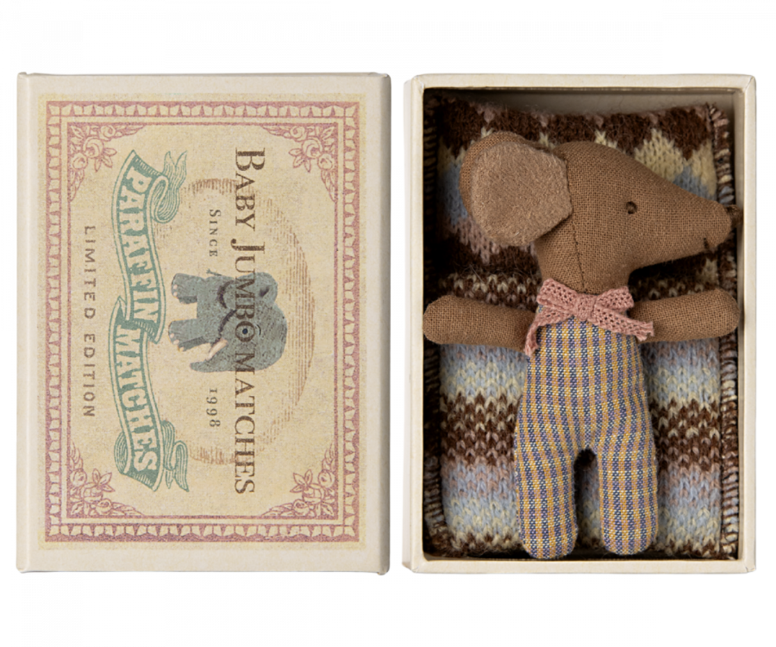 Maileg Maileg Sleepy wakey baby mouse in matchbox  - Hola BB