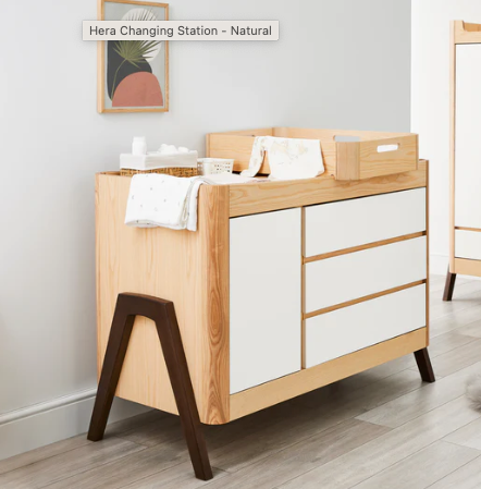 Gaia Baby Hera Dresser - Natural Ash / Walnut  - Hola BB