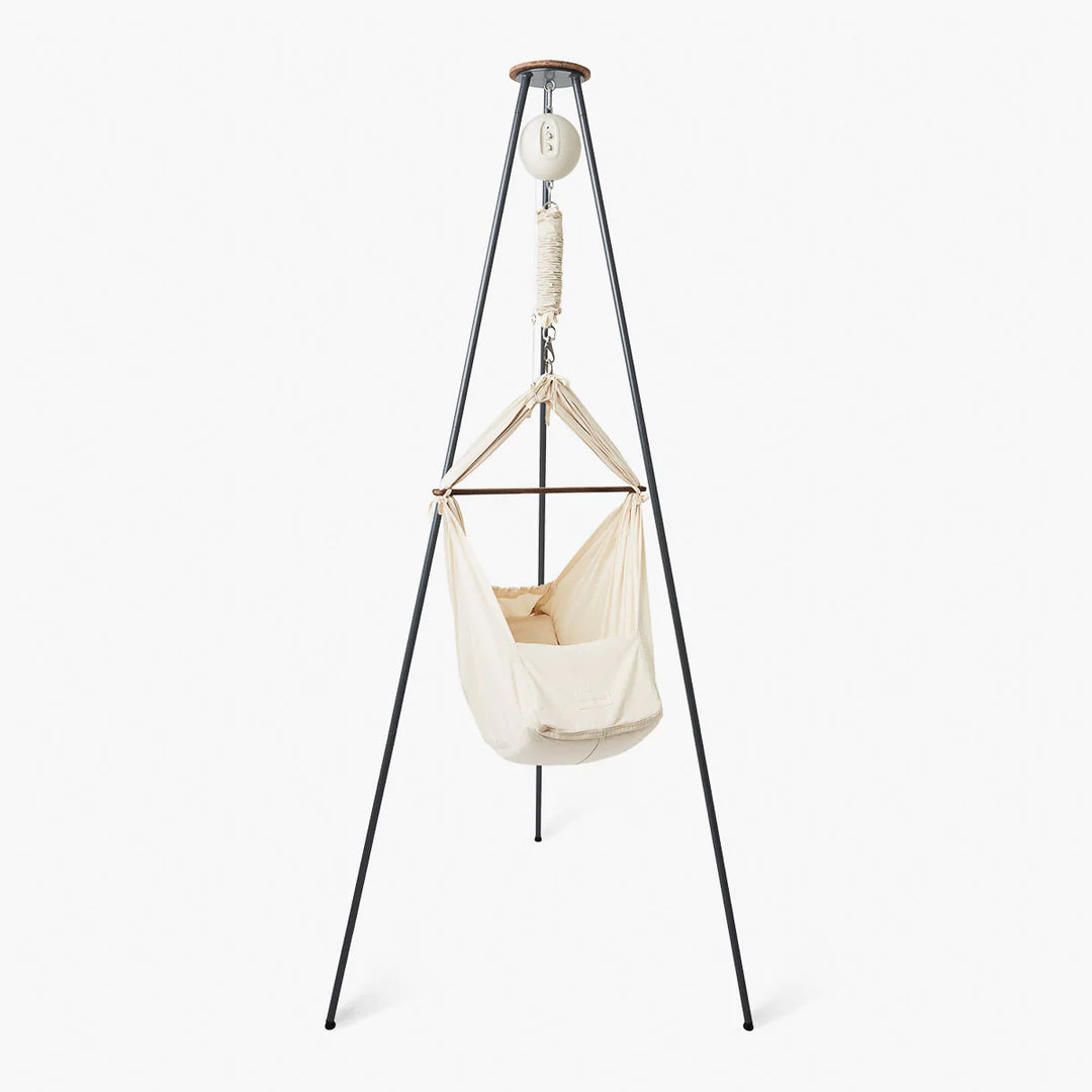 Moonboon Bundle - Baby Hammock, Motor and Tripod Stand Natural Cotton / Dark Grey Tripod - Hola BB