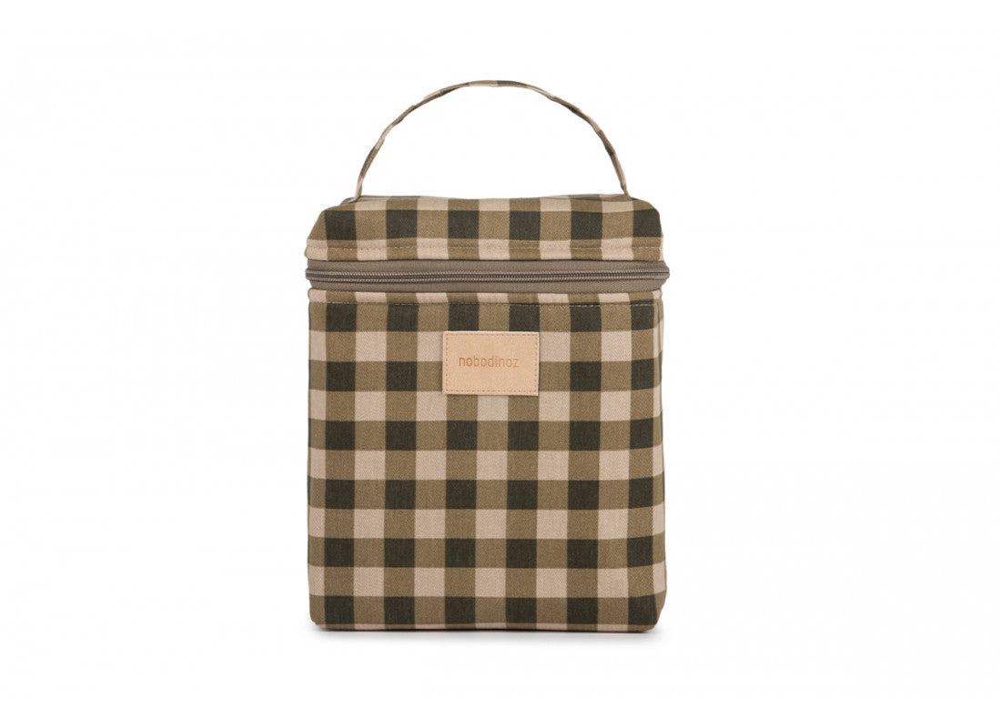 Nobodinoz Hyde park insulated baby bottle and lunch bag Green Checks - - Hola BB